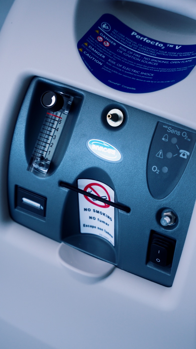 Concentrador de oxígeno Invacare Perfecto2: medidor de flujo de 0 a 5 litros
